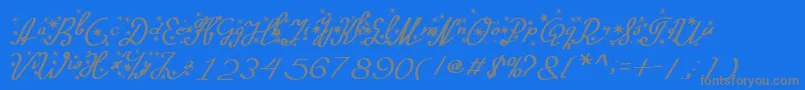 Silvester Font – Gray Fonts on Blue Background