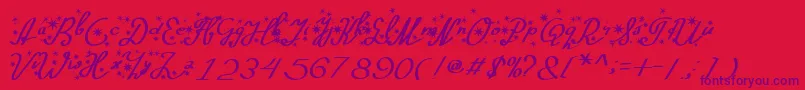 Silvester Font – Purple Fonts on Red Background