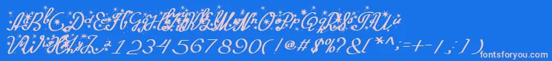 Silvester Font – Pink Fonts on Blue Background