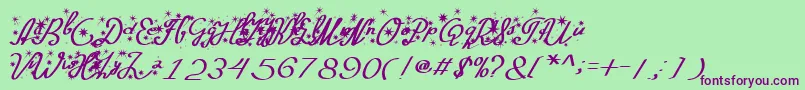 Silvester Font – Purple Fonts on Green Background