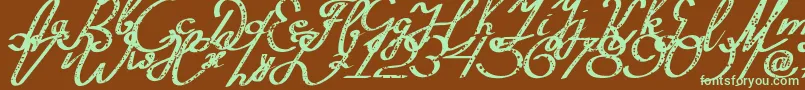 Silvestero-fontti – vihreät fontit ruskealla taustalla