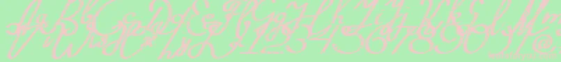 Silvestero-fontti – vaaleanpunaiset fontit vihreällä taustalla