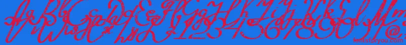 Silvestero-Schriftart – Rote Schriften auf blauem Hintergrund