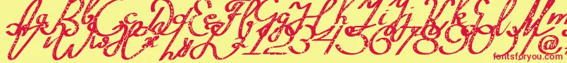 Silvestero-Schriftart – Rote Schriften auf gelbem Hintergrund