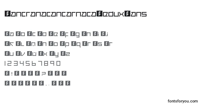 Schriftart CancranacancarnacaReduxSans – Alphabet, Zahlen, spezielle Symbole