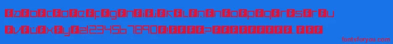 CancranacancarnacaReduxSans Font – Red Fonts on Blue Background