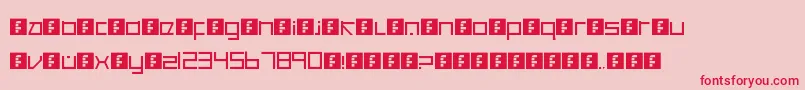 CancranacancarnacaReduxSans-Schriftart – Rote Schriften auf rosa Hintergrund