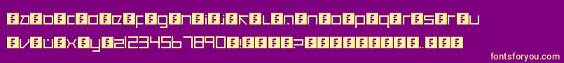 CancranacancarnacaReduxSans Font – Yellow Fonts on Purple Background