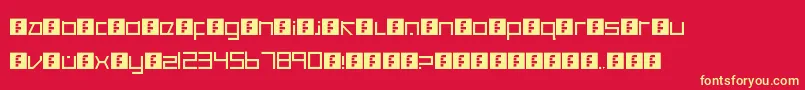 CancranacancarnacaReduxSans Font – Yellow Fonts on Red Background