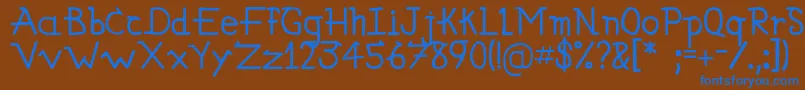 Simallos Font – Blue Fonts on Brown Background