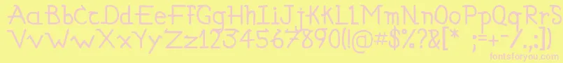 Simallos Font – Pink Fonts on Yellow Background