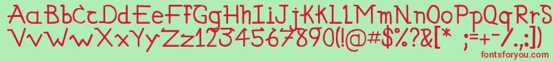 Simallos Font – Red Fonts on Green Background