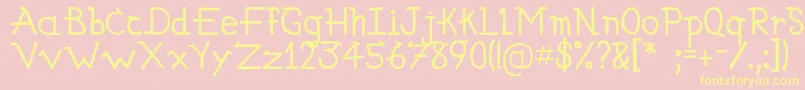 Simallos Font – Yellow Fonts on Pink Background