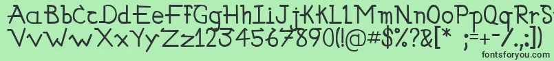 フォントSimallos – 緑の背景に黒い文字