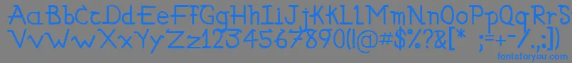 フォントSimallos – 灰色の背景に青い文字