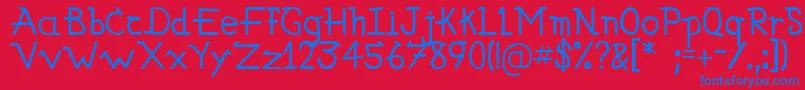 Simallos Font – Blue Fonts on Red Background