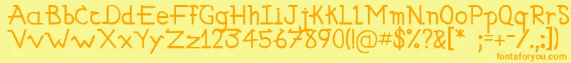 Simallos Font – Orange Fonts on Yellow Background