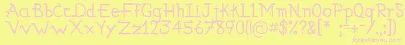 Simallos Font – Pink Fonts on Yellow Background