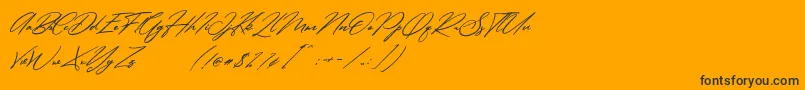 Simanice Demo-Schriftart – Schwarze Schriften auf orangefarbenem Hintergrund