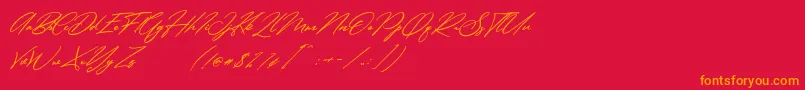 Simanice Demo Font – Orange Fonts on Red Background