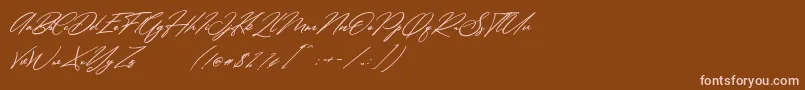 Simanice Demo-Schriftart – Rosa Schriften auf braunem Hintergrund