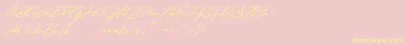 Simanice Demo-Schriftart – Gelbe Schriften auf rosa Hintergrund