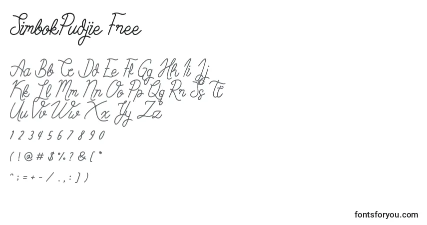Czcionka SimbokPudjie Free – alfabet, cyfry, specjalne znaki