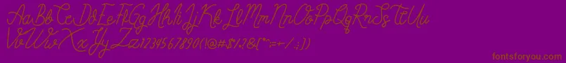 SimbokPudjie Free-Schriftart – Braune Schriften auf violettem Hintergrund