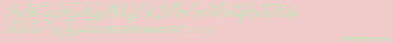 SimbokPudjie Free Font – Green Fonts on Pink Background