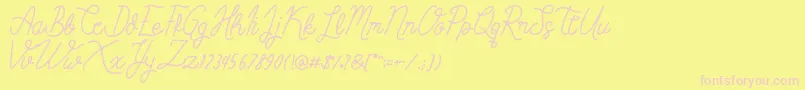 SimbokPudjie Free Font – Pink Fonts on Yellow Background