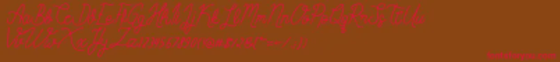 SimbokPudjie Free Font – Red Fonts on Brown Background