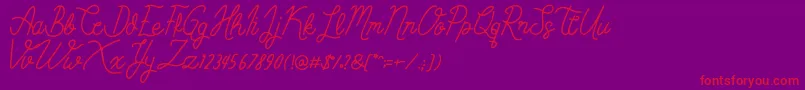 SimbokPudjie Free Font – Red Fonts on Purple Background