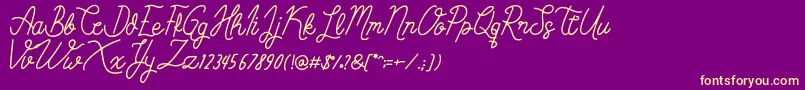 SimbokPudjie Free Font – Yellow Fonts on Purple Background