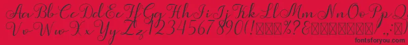 Simphony Font – Black Fonts on Red Background