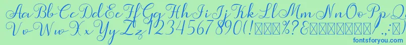 Simphony Font – Blue Fonts on Green Background