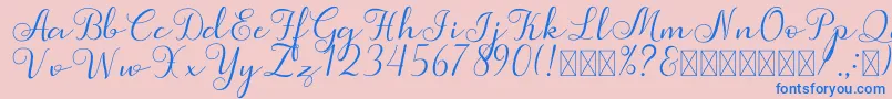 Simphony Font – Blue Fonts on Pink Background