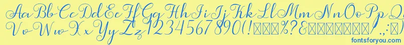 Simphony Font – Blue Fonts on Yellow Background