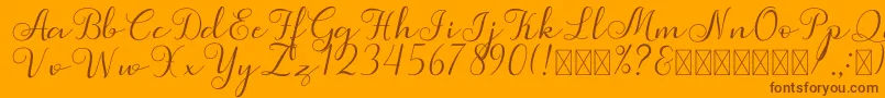Simphony Font – Brown Fonts on Orange Background