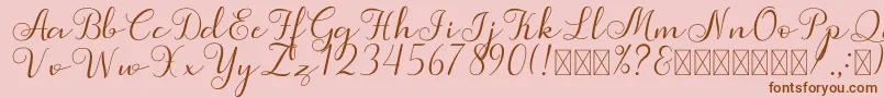 Simphony Font – Brown Fonts on Pink Background