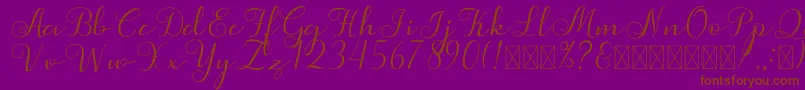 Simphony Font – Brown Fonts on Purple Background