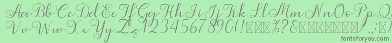 フォントSimphony – 緑の背景に灰色の文字