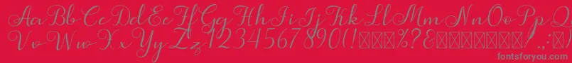 Simphony Font – Gray Fonts on Red Background