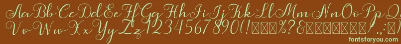 Simphony Font – Green Fonts on Brown Background