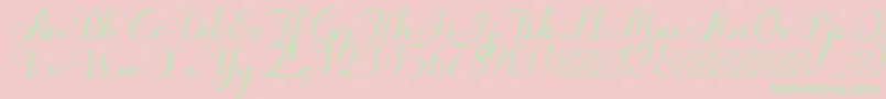 Simphony Font – Green Fonts on Pink Background