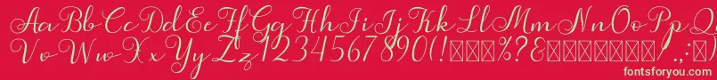 Simphony Font – Green Fonts on Red Background