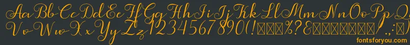 Simphony Font – Orange Fonts on Black Background