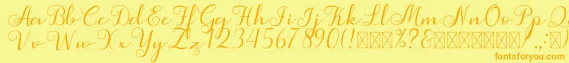Simphony Font – Orange Fonts on Yellow Background