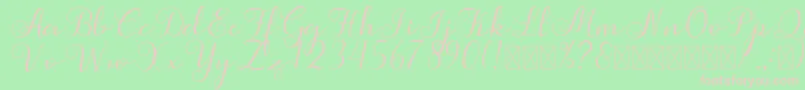 Simphony-fontti – vaaleanpunaiset fontit vihreällä taustalla