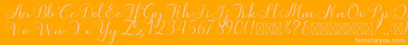 Simphony Font – Pink Fonts on Orange Background