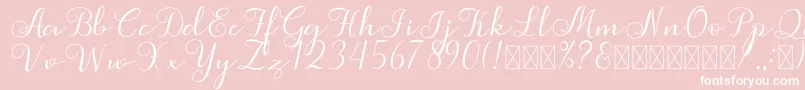 Simphony-fontti – valkoiset fontit vaaleanpunaisella taustalla